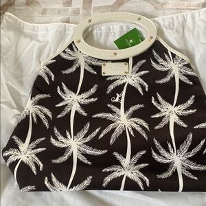 Brown and White Kate spade isle of palm bag